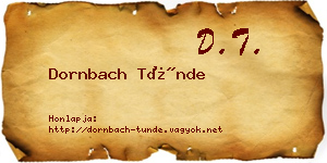 Dornbach Tünde névjegykártya